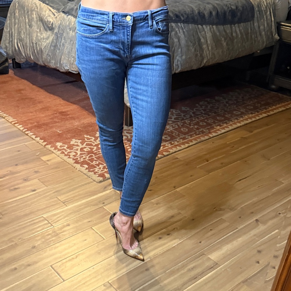 Frame Denim Le Skinny de Jeanne Crop Blue Skinny Jeans 28 Bonhill